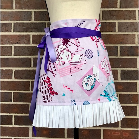 The Golden Girls Apron Retro 80s 90s Waist Apron with Pocket NEW Ruffle - Picture 6 of 15